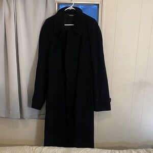 Men's Classic Black Cashmere Trench Coat